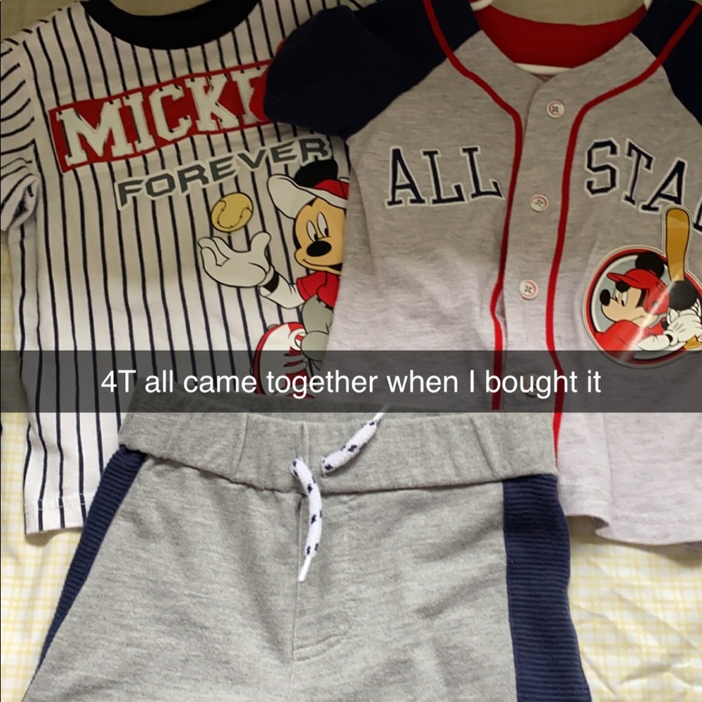 Mickey Mouse baseball outfit